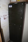 Single Door Steel Cabinet, with contents including assorted electrical components and lights