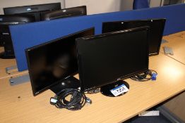 Three Assorted Flat Screen Monitors