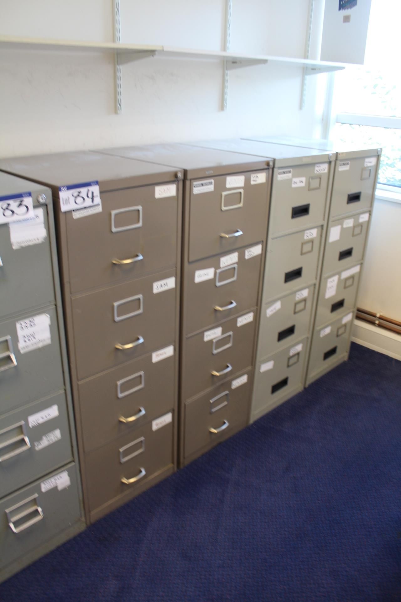 Four Steel Four Drawer Filing Cabinets