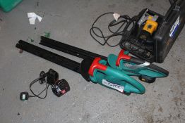 Two Bosch Cordless Hedge Trimmers, with spare battery