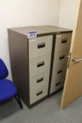 Four Steel Four Drawer Filing Cabinets