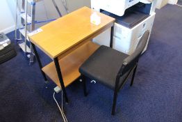 Two Tier Steel Framed Table, with fabric upholstered stand chair