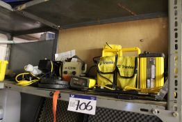 Assorted Trimble Surveying Equipment & Power Kits, as set out on two tiers of rack