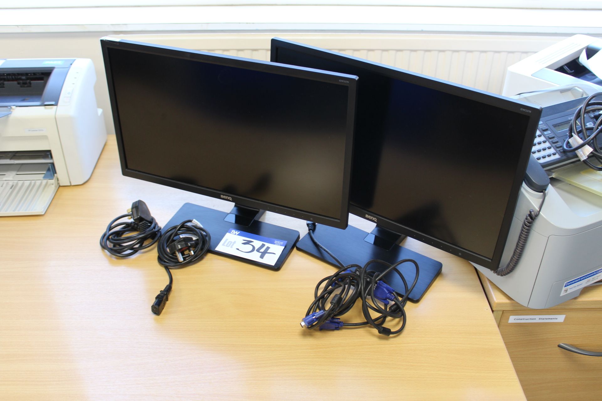 Two Benq Flat Screen Monitors