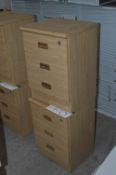 Two x Three Drawer Desk Pedestals