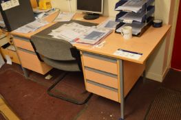 Steel Framed Desk, with fabric upholstered swivel