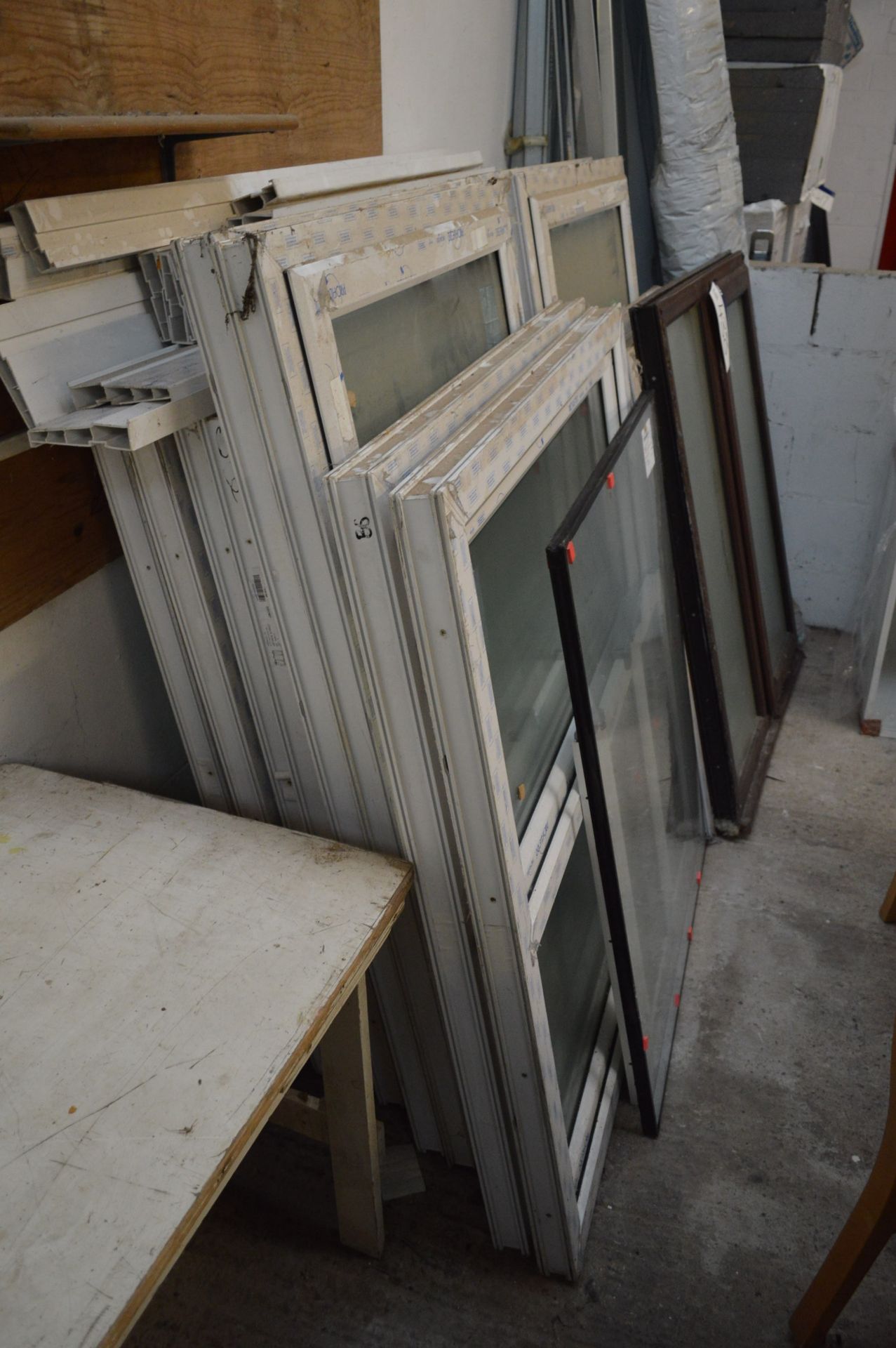 Assorted Window Frames, with glass panels, as set