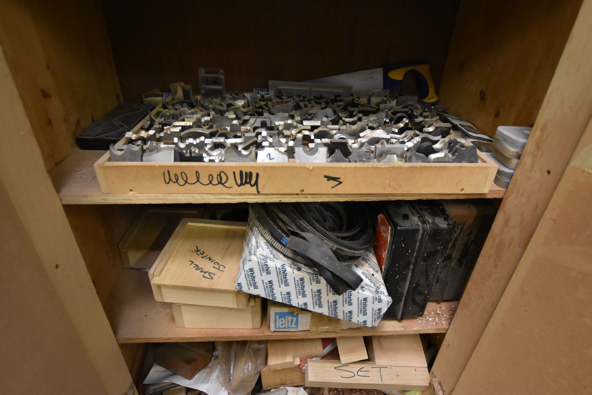 Double Door Wood Cabinet, with contents including - Image 4 of 5