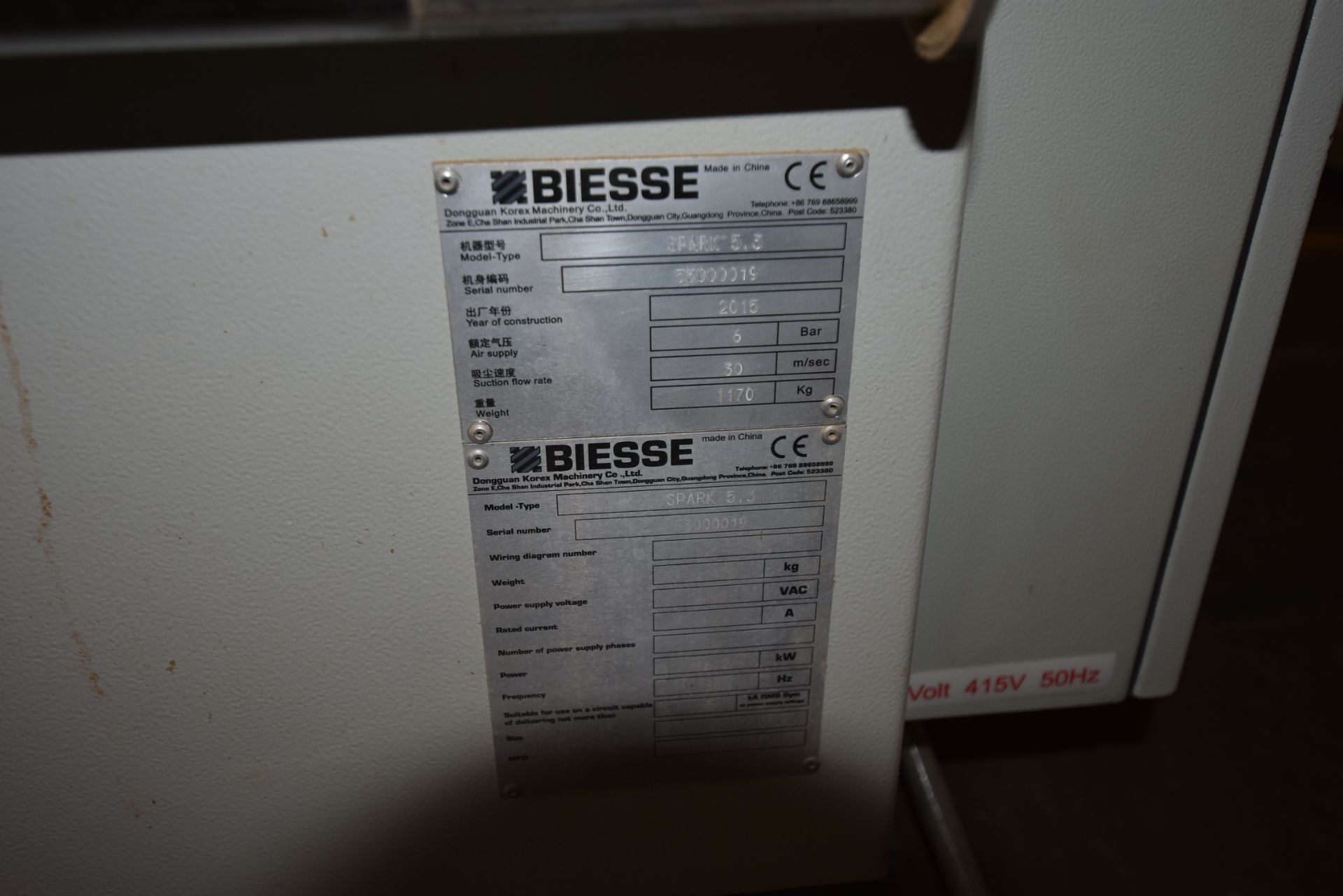 Biesse SPARK 5.3 EDGE BANDER, serial no. 53000019, - Image 5 of 5