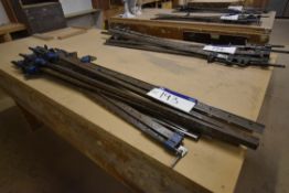 Approx. Ten Mainly T Bar Sash Clamps, approx. 1.4m