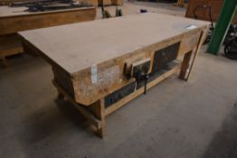 Timber Bench, approx. 2440mm long, with two fitted