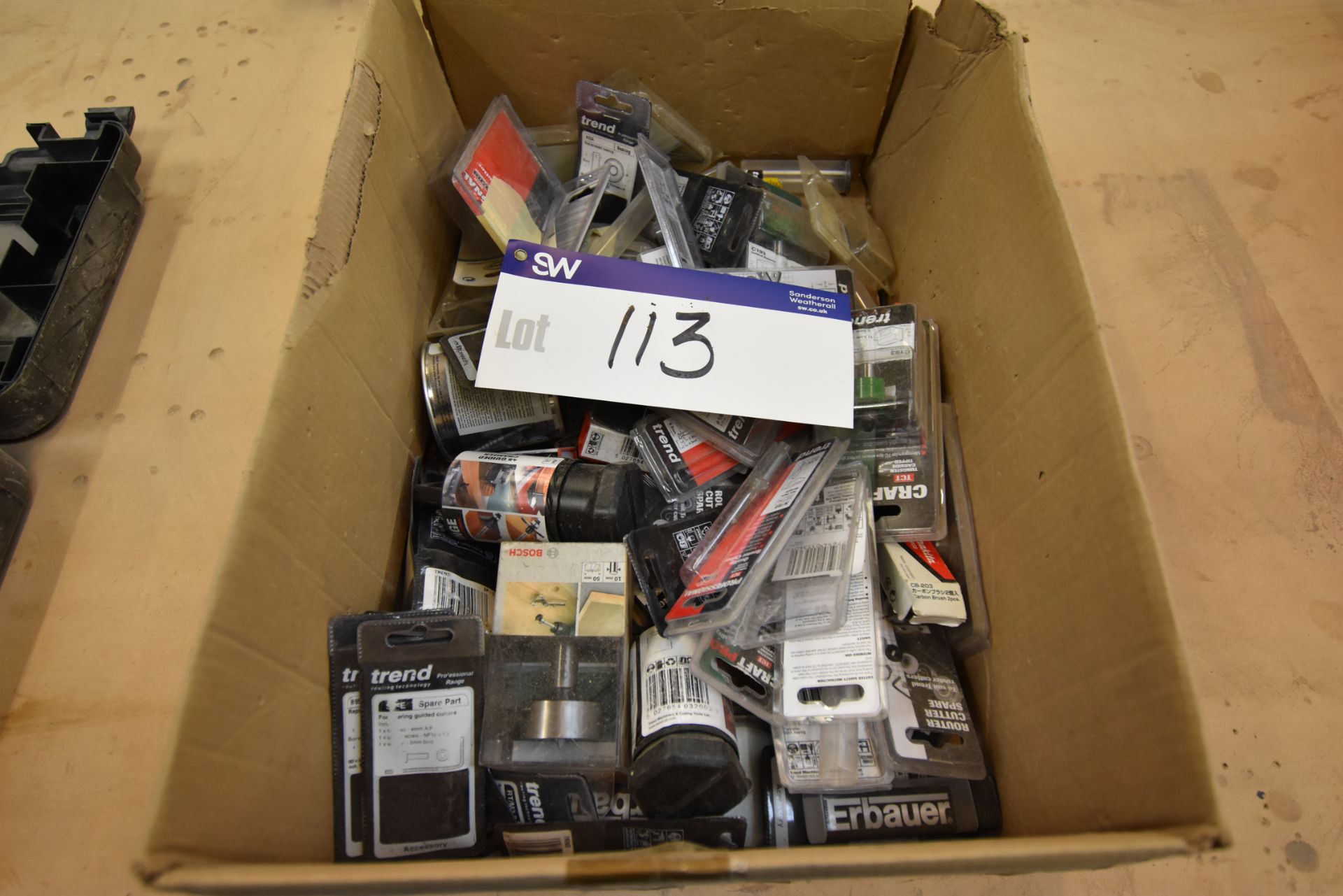 Assorted Cutters & Equipment, in cardboard box