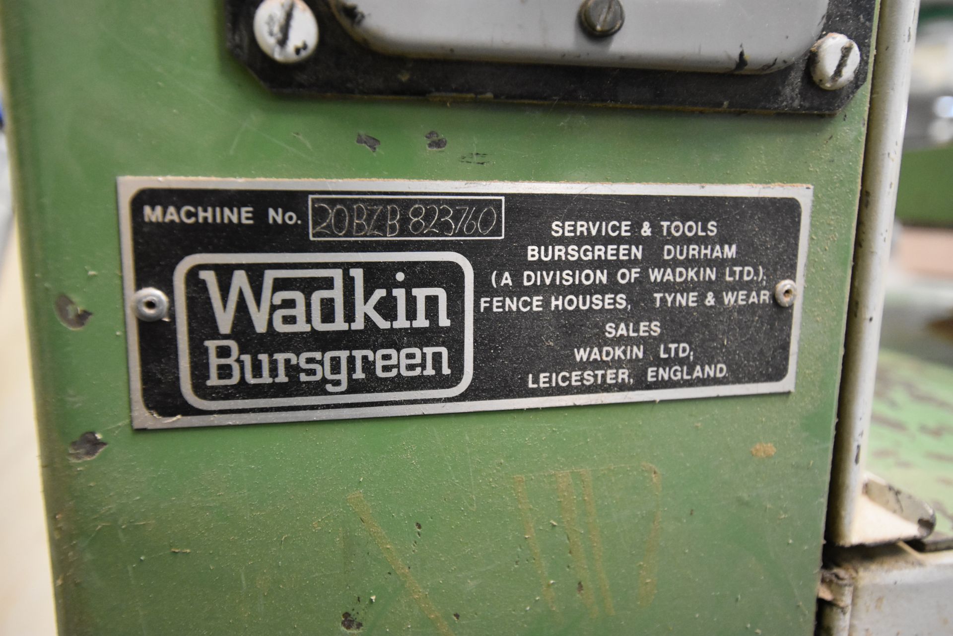 Wadkin Bursgreen 20BZB Vertical Bandsaw, serial no - Image 6 of 6