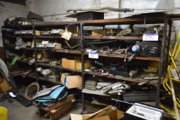 Contents of Stock Rack, including assorted bus spares and manuals (excluding ticket machines)