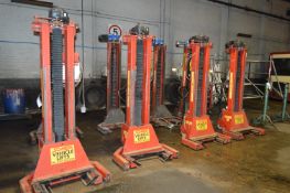 FOUR Somers MOBILE COMMERCIAL VEHICLE COLUMN LIFTS, serial no. L33552, 7 ton cap., column weight