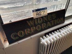Widnes Corporation Wooden Painted Sign