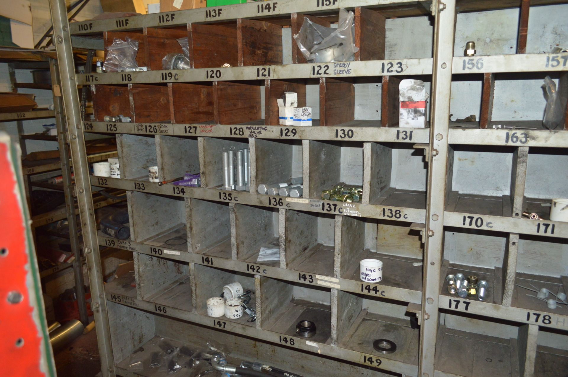 Multi-Compartment Steel Stock Rack, with contents including fastenings, fittings and electrical - Image 3 of 3