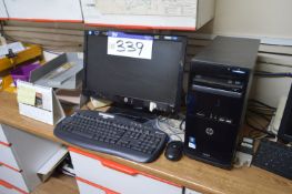 HP Pro Intel Pentium Personal Computer (hard disk removed), with flat screen monitor, keyboard and