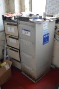 Two Steel Four Drawer Filing Cabinets