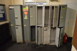 Six Bisley Double Door & Two Single Door Personnel Lockers (no keys)