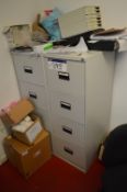 Two Steel Four Drawer Filing Cabinets