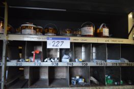 Multi-Compartment Steel Stock Rack, with contents including bulbs, synthetic fleet enamel paint