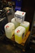 Assorted Detergents, including multi-purpose cleaner and glass cleaner