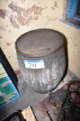 Tin Barrel, with contents