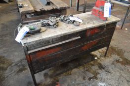 Steel Framed Bench, with hand operated shear, jaw approx. 200mm wide