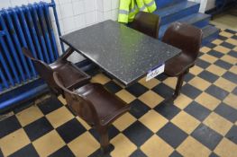 Steel Framed Canteen Table, with four fitted plastic chairs