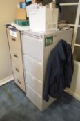Two Steel Four Drawer Filing Cabinets