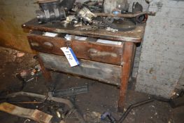 Timber Chest of Drawers, with assorted vehicle parts and fittings, as set out in one area