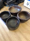 Four Wooden Coin Bowls