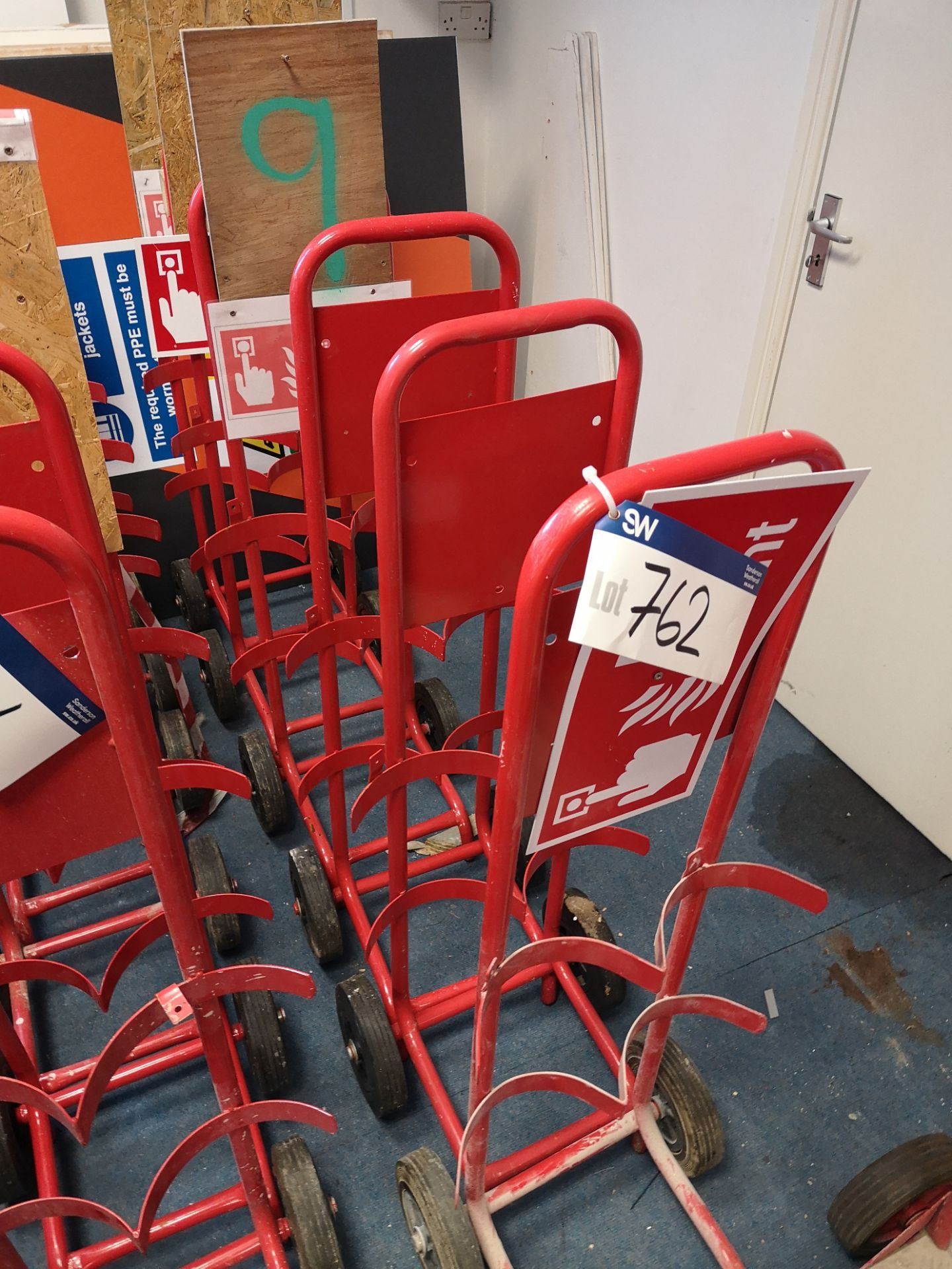 Six Mobile Fire Extinguisher Stands (LOT LOCATED A