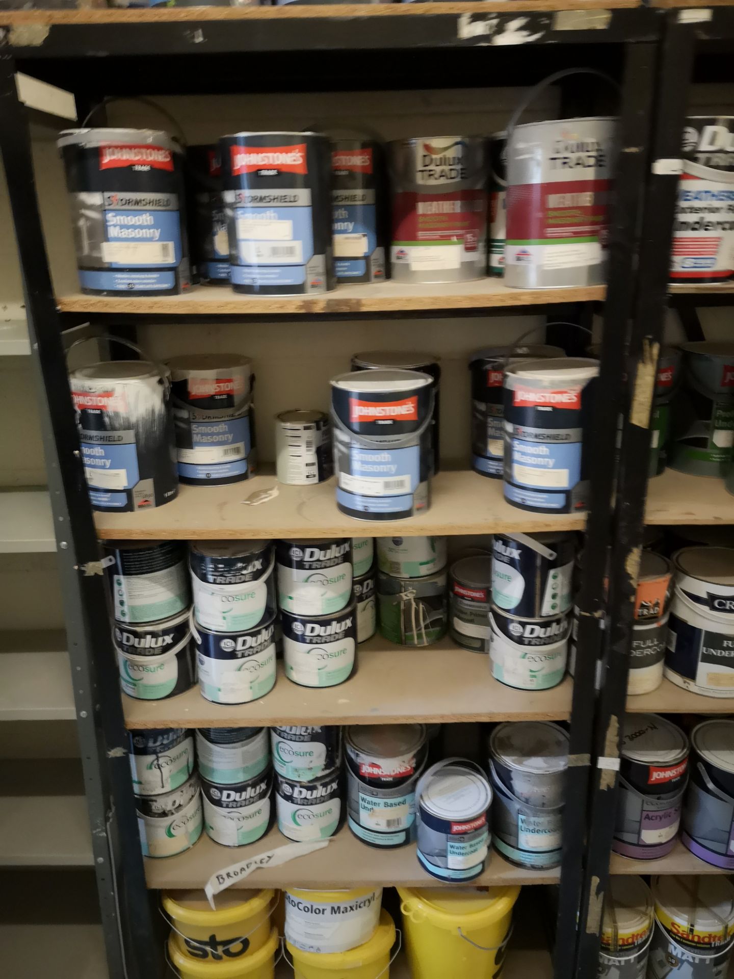Contents to Nine Bays of Shelving, including paint - Image 2 of 10