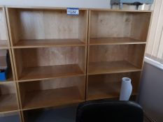 Two Light Oak Veneered Four Tier Shelving Units (L