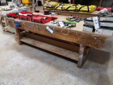 Timber Joiners Workbench, approx. 10’ x 4’, with v