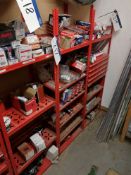 Contents to Three Bays of Shelving, including scre