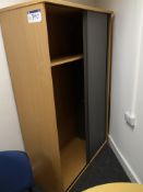 Light Oak Veneered Roller Shutter Door Cabinet (LO