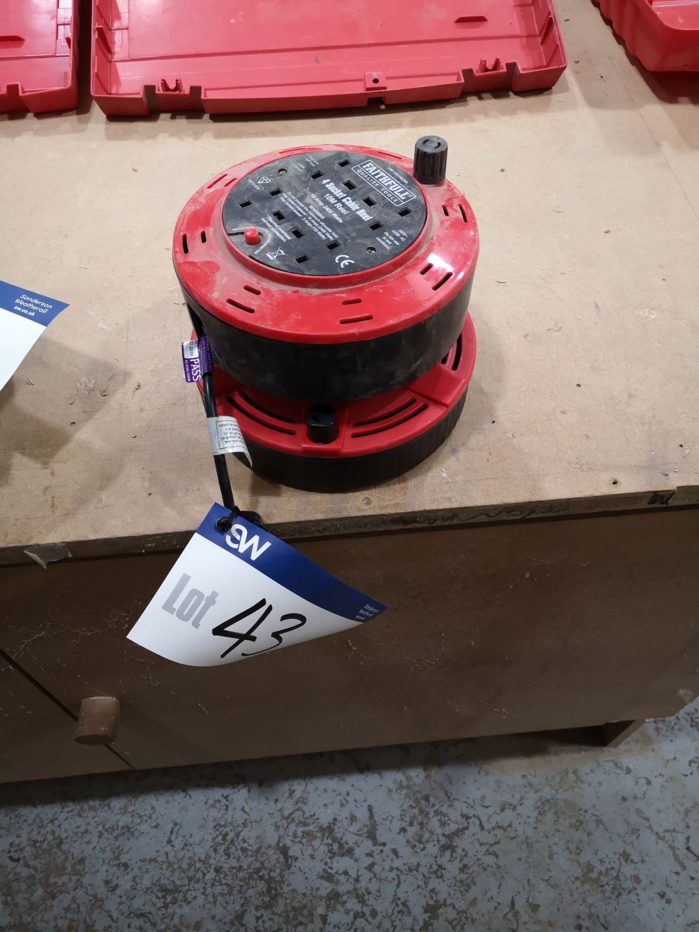 Four Socket Cable Reel, 10m, 240V (LOT LOCATED AT