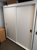 White Sliding Door Five Tier Cabinet (LOT LOCATED