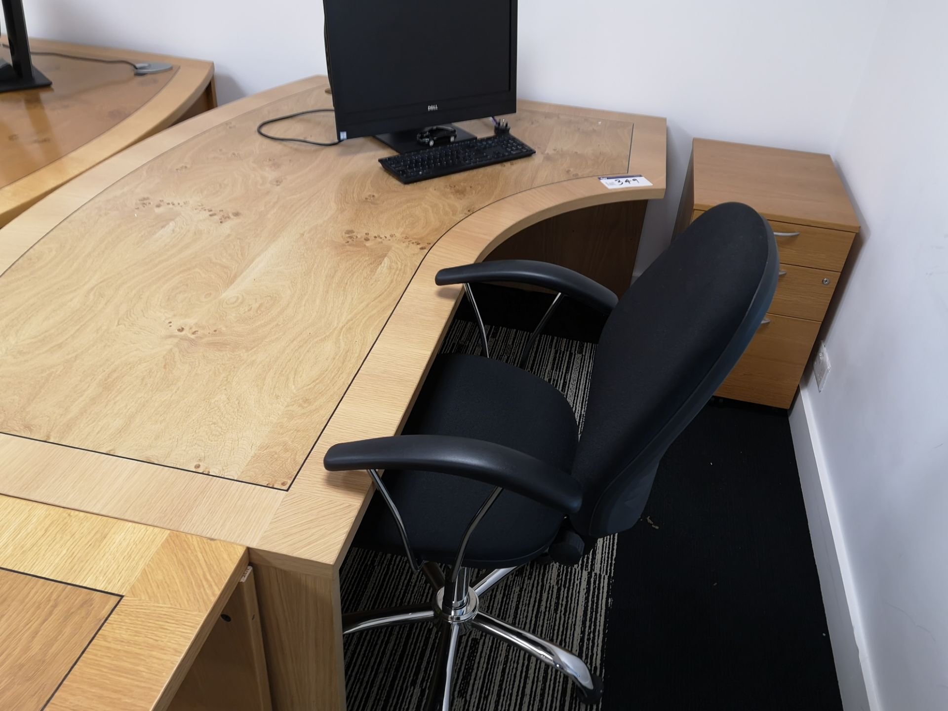 Walnut Inlaid Workstation, with light oak veneered