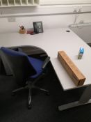 Grey Workstation, with blue swivel chair (LOT LOCA