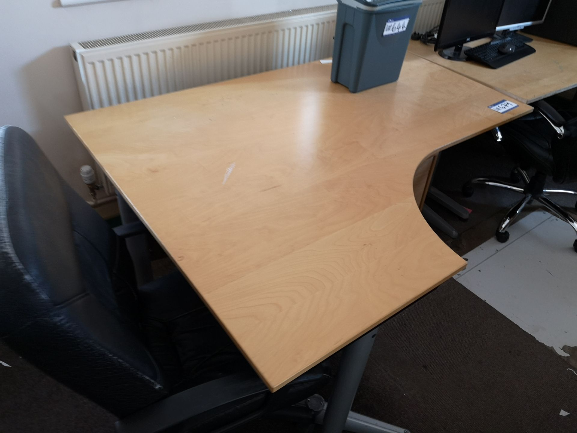 Two Light Oak Veneered Workstations, with three dr - Image 2 of 2