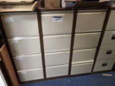 Three Steel Four Drawer Filing Cabinets (LOT LOCAT