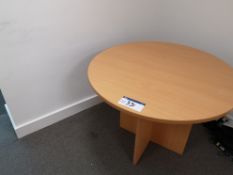 Light Oak Veneered Circular Table (LOT LOCATED AT