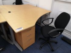 Light Oak Veneered Electronic Rising Workstation,