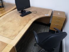 Walnut Inlaid Workstation, with light oak veneered