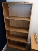 Light Oak Veneered Four Tier Shelving Unit (LOT LO