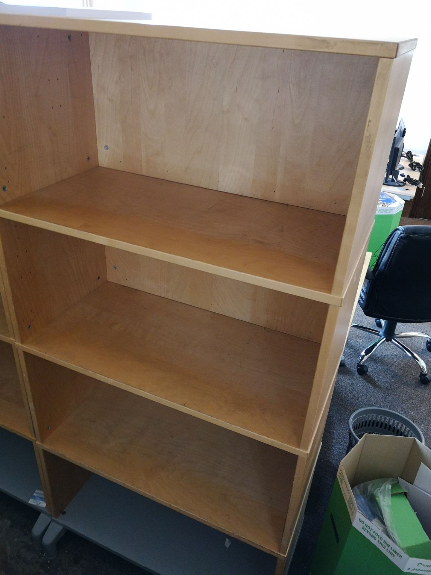 Three Light Oak Veneered Four Tier Shelving Units - Image 2 of 2